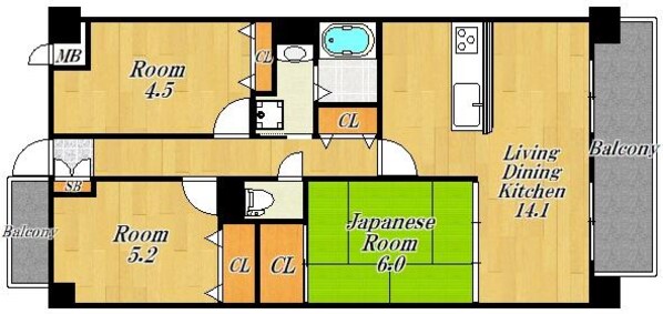 エスポワール野江の物件間取画像